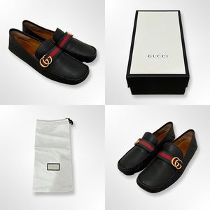 GUCCI — Men’s Leather Driver with Web
